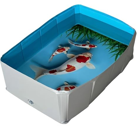 Xoeryoy Piscina in plastica, Piscina per Cani Pieghevole, Vasca da Bagno per Cani in PVC con Drenaggio Facile per Giardino, Spiaggia e Cortile - Blu, 25, 20 x 13, 39 x 8, 07 Pollici