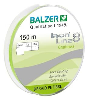 Balzer Iron Line Chartreuse - 150m geflochtene Angelschnur, Durchmesser/Tragkraft:0.12mm / 9.8kg