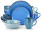 Kombiservice Set, vancasso NAVIA Geschirrset aus Steingut, 16 teiliges Tafelservice Set, Vintage Aussehen, Natur Design für 4 Personen