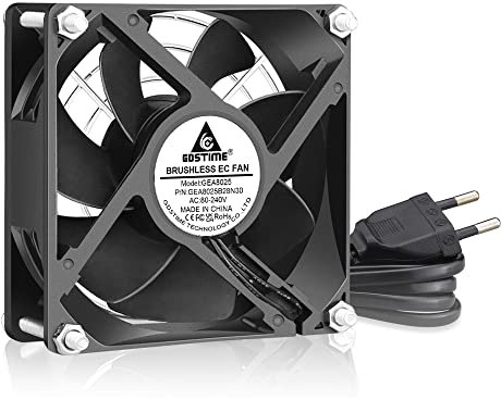 GDSTIME EC Lüfter 230V 80mm PC Lüfter 220V Dual Kugellager 80mm x 25mm Computer Ventilator AC Axiallüfter 80 x 80 2800 U/min Bürstenlos Kühlung