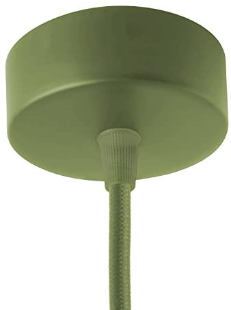 Amarcords - Rosone Lampadario in metallo, coprifili per lampada completo di accessori fermacavo viti e staffa da soffitto. Diametro 77mm altezza 26mm colore KAKI