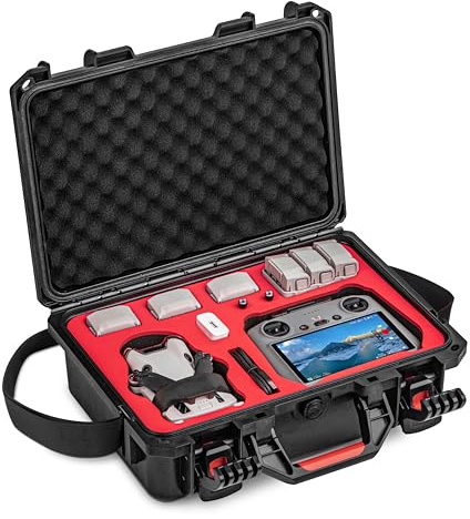 STARTRC Mini 4 Pro Fodral - Vattentät Hård Bärväska för DJI Mini 3/4 Pro, Resväska för DJI Fly More Combo (RC2/RC/N1/N2-Kontroll)