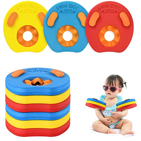 Flintronic 6PCS Child Swim Float Armband,Arm Bands Swimming Float Discs Detachable,Swimming Arm Ring Pool Set for Child Swim Learning/Training,for Kids Aged 3-8,up to Arm Circumference 16cm/6,3in