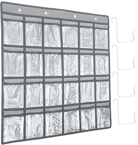 STOBOK Multi-functional Phone Storage Pouch for Classroom Sundries Wall-mounted Organizer with Hanging Rings Non-woven Cell Phone Holder for Students