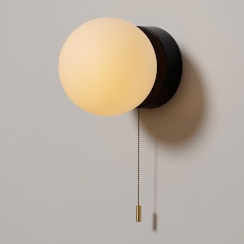 chandelier Minimalistisk klotlampa med dragbrytare Glasvägglampetter inomhus Kreativ väggmonterad lampa för sovrum Sängbord Vardagsrum Halltrappa (mörk) chandelier