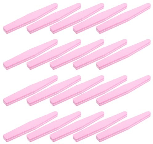 JECOMPRIS Limas y Pulidores de Uñas de Esponja para Manicura y Pedicura 20 Piezas Rosa Herramienta Profesional para Limar Uñas Naturales y Postizas Pulidor Seguro y para Cuidado