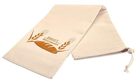 Westmark Sac à Baguette / Sac de Rangement, Cordon de Serrage, Coton, Blanc, 32112270