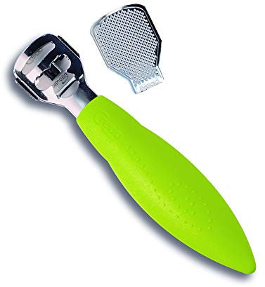 CREDO Hornhaut Längshobel POP ART mit Raspelclip, verchromt, grün