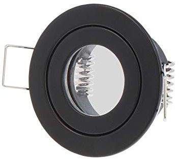 LED Line IP44 installationsstrålkastare set GU4 MR11 lampa spot installationsram vattentät lampa rund svart av aluminium med GU5.3 montering 3 W ljuskälla kallvit