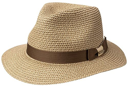 Stetson Paladon Toyo Traveller Hat Women/Men - Cloth Sun with Grosgrain Band Summer Spring-Summer - M (56-57 cm) Brown