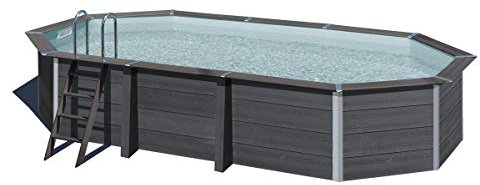 Gre Piscina Ovalada Desmontable de Composite, Piscina Elevada para Jardines y Patios.664 x 386 x 124 cm – Piscina KPCOV66L