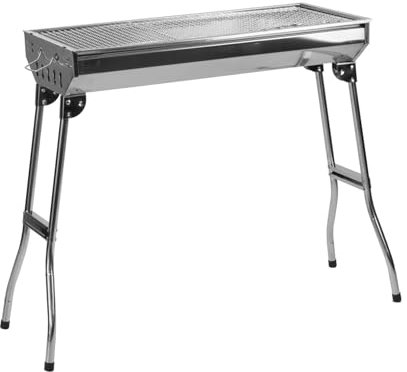 Garden Mile Parrilla de barbacoa de carbón de acero inoxidable plegable portátil al aire libre, patio, jardín, calefacción, ahumador, playa y picnic, camping, barbacoa portátil para cocinar, terrazas