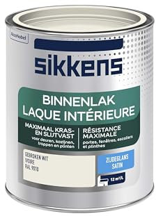 Sikkens - Peinture Laque Intérieure Bois et Fer - Résistance maximale aux taches et rayures - Satin Ivoire 0,75 L