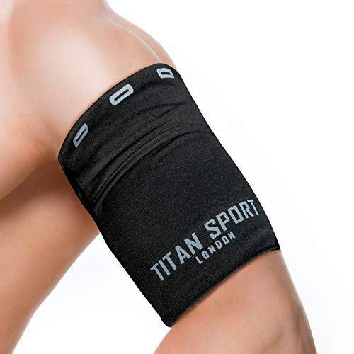 TITAN SPORT Mobile Phone Armband Universal Holder Sleeve, Running/Gym/Sport Exercise Arm Bag For Adult Women/Men, Suitable For Devices Up To 7 Inches, iPhone SE/X/6/7/8/11/12/13/14/15/16(Small,Black)