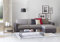 Talamo Italia - Schlafsofa mit Halbinsel Alisea, Sofa mit umkehrbarer Containerhalbinsel, schmale Armlehnen, 100 % Made in Italy, 260 x 95 x 90 cm, Grau und Anthrazit