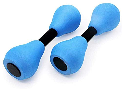 HELTER 2 Pcs Water Dumbbells Aquatic Exercise Dumbbells Pool Fitness Equipment Blue Foam Dumbbell Water Aerobic Exercise Fitness Equipment Water Exercises Device