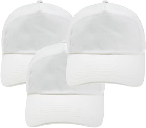 4sold Junior 100% Baumwolle 5 Panel Cap Unisex Jungen Mädchen Mütze Baseball Cap Hut Kinder Kappe Snapback Baseballcap Kappe Einfarbig Sonnenschutz Sonnenhut Basecap Einstellbar Baseballkappe Kinder