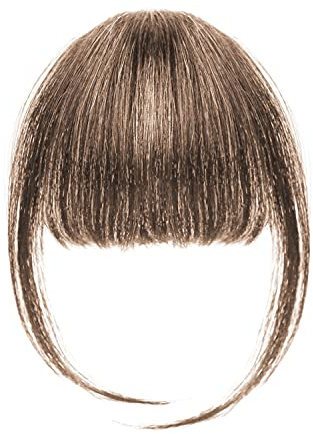 ALLY-MAGIC Clip in Fringe and Bangs for Women Hair Extensions With Temples Hairpieces, Fashion Wispy Air Bangs for Daily Wear Y7LHJFP (Light Brown)