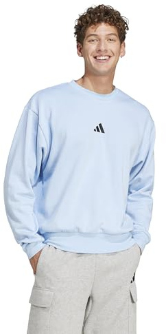 adidas Men's Essentials Feel Cozy Fleece Sweatshirt, Blue/Black, XL