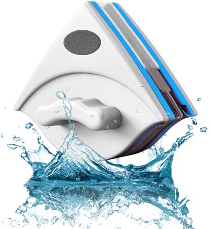 Double Side Magnetic Fensterreiniger,Coppelseitig Magnetische Fensterreinigungsbürste,Magnetischer Fensterreiniger,Gilt nur für Ventanas de Solo Acristalamiento con un Espesor von 0.3–0.8 cm