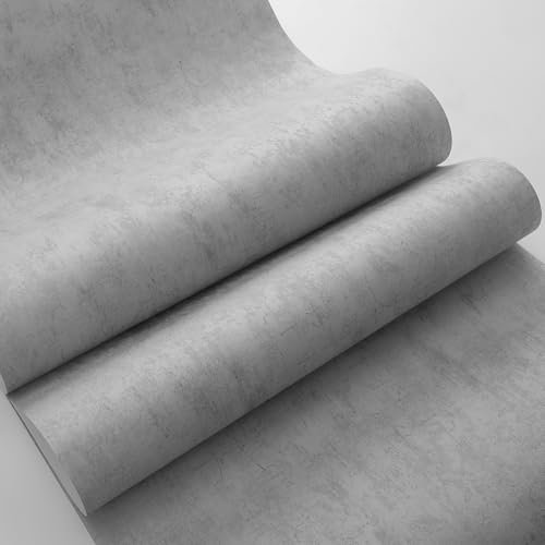 Pamatio Light Grey Concrete Wallpaper, Cement Feature Wallpaper, Retro Industrial Style Crack Texture Wall Decoration for Living Room, Bedroom and Hallway Adult Home Decor