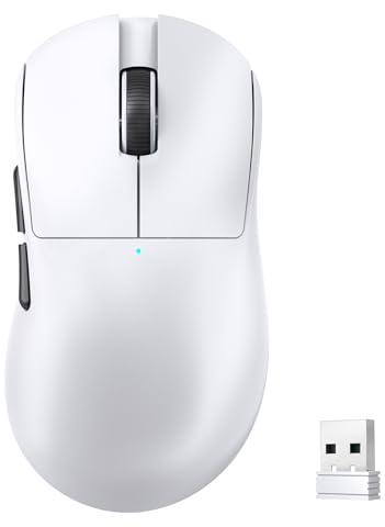 LexonElec Magic-Refiner X2 Superleichte Kabellose Computermaus, Optischer Pixart 3311 Gaming-Sensor, 24000 DPI, 1000 Hz Abtastrate, 2,4G/BT/USB-Wired Mouse, Ergonomisches für Laptop/PC/Mac - Weiß