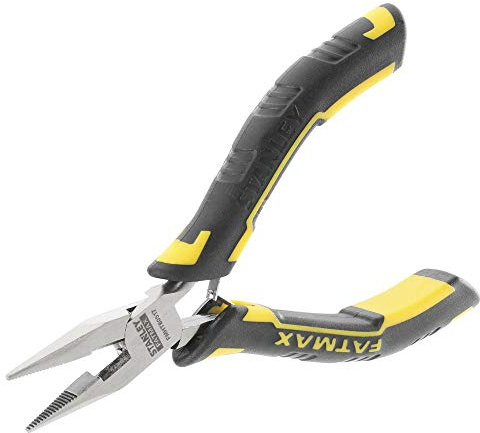 STANLEY Fmht0-80517 Pince À Becs 1/2 Ronds/Longs Gamme FATMAX - Design Compact - Ressort De Rappel - Coupe Et Serre - Poignée Bi Matière - Acier Trempé