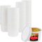 Streetfood Packaging Biodegradable Packaging that fits your budget 50 x 8oz, 12oz, 16oz White, Kraft Soup Container with Lids Takeaway Tubs Perfect for Ice Cream (12oz W. Soup (50))