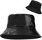 XYIYI Reversibel Schwarz PU Leder Fischerhüte Anglerhut Sonnenhut Für Damen Mädchen