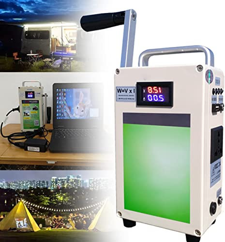 JIANGSS Generador de manivela Manual de 150 W / 500 W Generador de Carga USB portátil de Mano de Emergencia, generador de CC de manivela Manual para Acampar Actividades al Aire Libre,150W