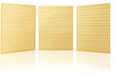 CraftWerk Buchstaben Kerzenaufkleber - Klebebuchstaben Sticker zum Aufkleben und Verzieren für Hochzeit, Taufe, Konfirmation oder Kommunion - Mit Zahlen und Symbolen (Gold Kursiv)