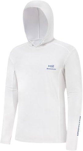 Bassdash Hombres UPF 50+ Cordón Pesca Sudadera con Capucha Camisetas UV Protección Solar Manga Larga Senderismo al Aire Libre Camisetas con Capucha FS33M