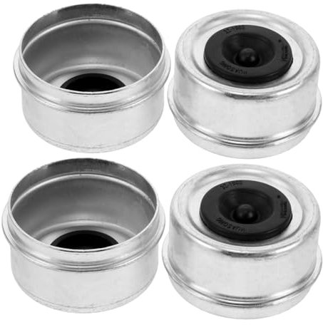 ABOOFAN 4 Stück Anhängerzubehör Teile Für Bootsanhänger Überprüfen Sie Die Gummikappe Der Spindel Fettkappen Für Anhängernaben Für Anhängerradlager Lagerstaubkappen Nabenkappen Metall