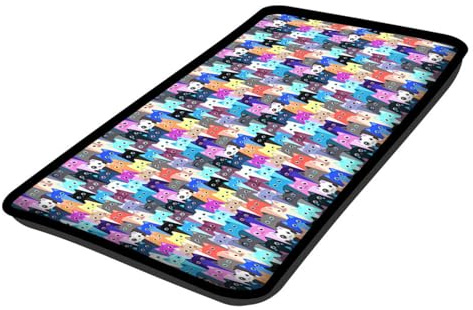 Arco Window Sill Cat Cushion 25 x 55 cm Comfortable Cat Bed with Waterproof Cordura Cover, Elastic Sponge Filling, Machine Washable (25x55 cm, Meow)