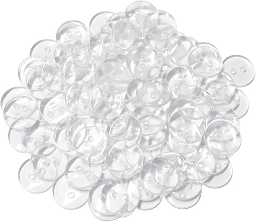 150 Stück Transparent Knöpfe,10/12.5/15mm Reversibel Knöpfe zum Annähen,2 Löcher Buttons für Bekleidung, Bettwäsche, Handwerk und Nähen (3 Größen verfügbar)