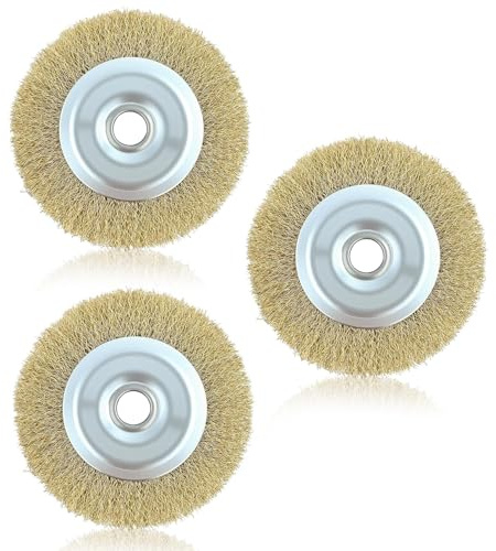 3Pcs Wire Brush Replacement 115×16mm with 16mm Arbor Hole, Durable Steel Crimped Wheel Brush for Patio Cleaner Joint Removal, Concrete Surface Preparation, Compatible with Ryobi RY18PCA-0 OPC1800 OPC1