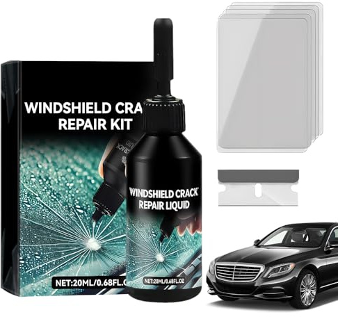 Kit Reparation Pare Brise, Colle Pare Brise Voiture Brise de Voiture Réparation Pare Brise, Kit de Réparation de Verre Fissuré, Toile D'araignée, étoile, Entaille, Croissant de Lune Demi Lune (1pcs)