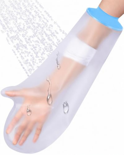 Glamletter Waterproof Short Arm Cast Cover for Shower, Reusable Plaster Protector with Silicone Seal, Watertight Forearm Bag for Broken Wrist, Hand & Wounds, Keeps Bandages Dry