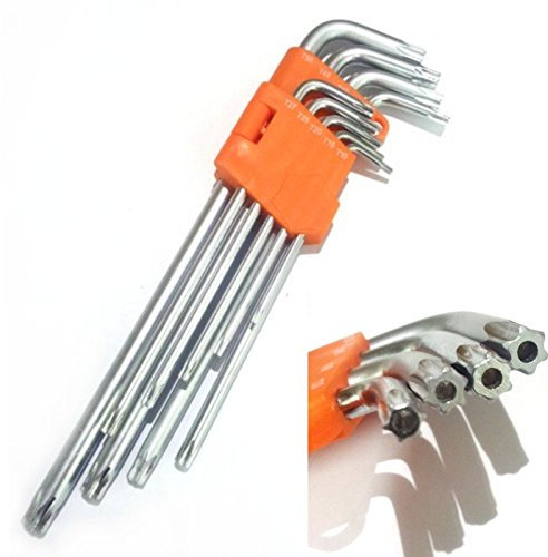 chiavini Torx Chromo Vanadium Juego 9 llaves de l estrella con soporte