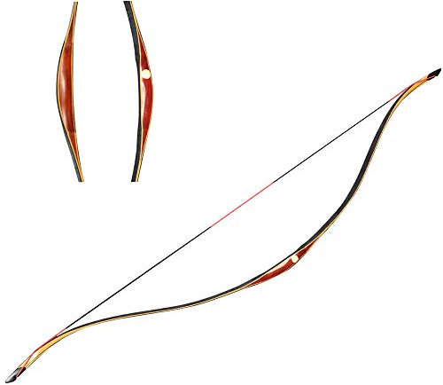 SHARROW Bogenschießen Traditionelle Recurve Bogen Handgefertigt Langbogen 20-50lbs Reiterbogen Mongolian Sportbogen für Erwachsene Outdoor Training (Typ 2, 50lbs)