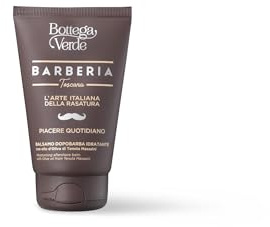 Bottega Verde - Balsamo Dopobarba, Barberia Toscana, 75 ml, Azione Idratante e Rinfrescante, con Olio d'Oliva di Tenuta Massaini