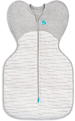Love To Dream Pucksack, Baby Erstausstattung, ideal für kühle Temperaturen (16-20°C), Arme hoch Position, zweiweg-Reißverschluss für einfaches Windelwechseln, Schlafsack Weiß, Neugeboren (2,2-3,8kg)