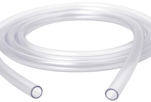 2 m / 6.5 ft Clear PVC Food-Grade Airline Tubing - 4 mm ID x 6 mm OD Flexible Hose for Aquarium Air Line, Fish Tank Air Pump, Pond Aeration, Hydroponics, Water & Air Transfer - Non-Toxic Pipe