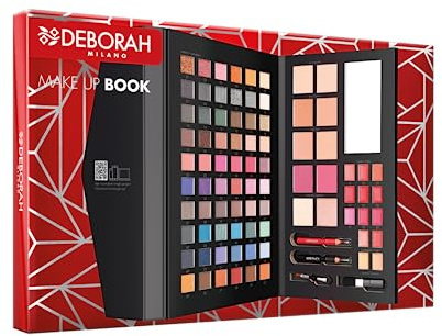 Deborah Milano - Trousse Set Regalo Donna Make Up Book Volume 4, Include Palette di Ombretti, Gloss, Rossetti e Polveri Viso dai diversi Finish e Colori, in Carta FSC