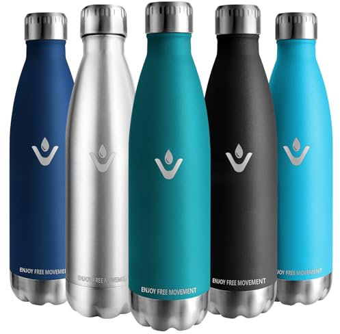 Vikaster Gourde isotherme, 750ml Gourde, Sans-BPA Gourde inox, Etanche bouteille Approprié & Adulte, Sport, Gym, école, Extérieur