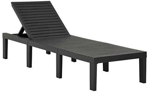 Générique Chaise de Jardin avec transat en Plastique Anthracite, Couleur : Anthracite