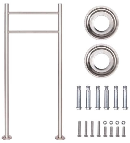 SCHARTEC Soporte para buzón, acero inoxidable, SBS-1, soporte de pie, color plateado