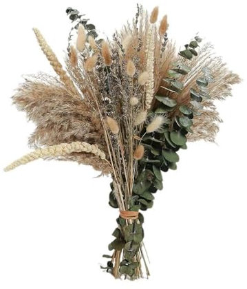 79pcs Pampas Grass Artificial Boho Decorative, Natural DIY Dried Flowers Bouquet Fluffy Dry Pampas Grass for Flower Arrangement Wedding Home Table Living Room Vases