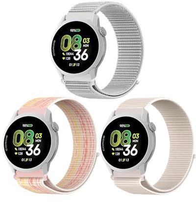 OUTPUTBT Nylon Uhrenarmbänder 22mm Kompatibel mit Coros Pace 4/3/PACE Pro/Apex 2 Pro/Apex Pro/Apex 46mm Armband Elastisch Sport für Coros Vertix Ersatzarmband Damen Herren