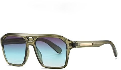 KXQYIKYI Occhiali da sole rettangolari con montatura grande per uomo occhiali da sole oversize Driver specchio occhiali da sole donna Uv400 maschio